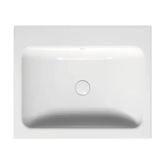 Bette One Раковина встраиваемая на столешницу 60&times;49.5&times;13см, без отв., с переливом, сталь, цвет: белый