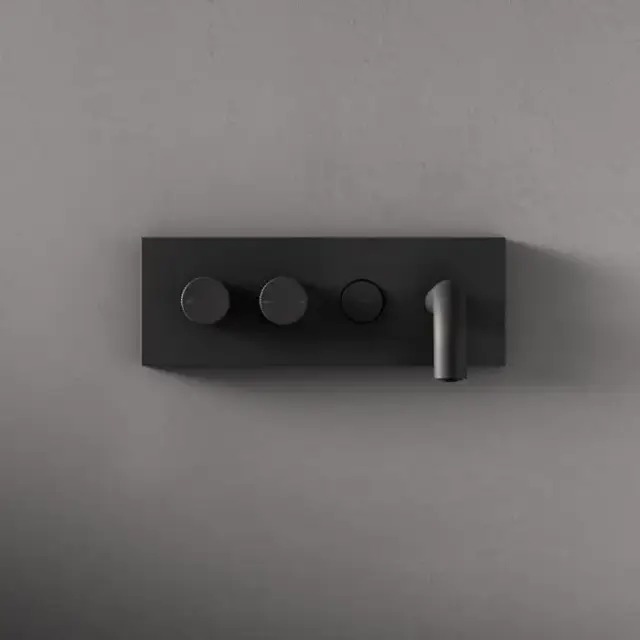 Fima Carlo Frattini Switch ON Смеситель для раковины, встраиваемый, излив: 20.7см., c кнопкой on/off, цвет: черный матовый