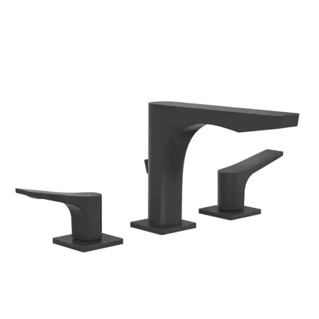 Gessi Rilievo Смеситель для раковины на 3 отв. с донным клапаном h=125мм, излив 154мм, цвет: black XL