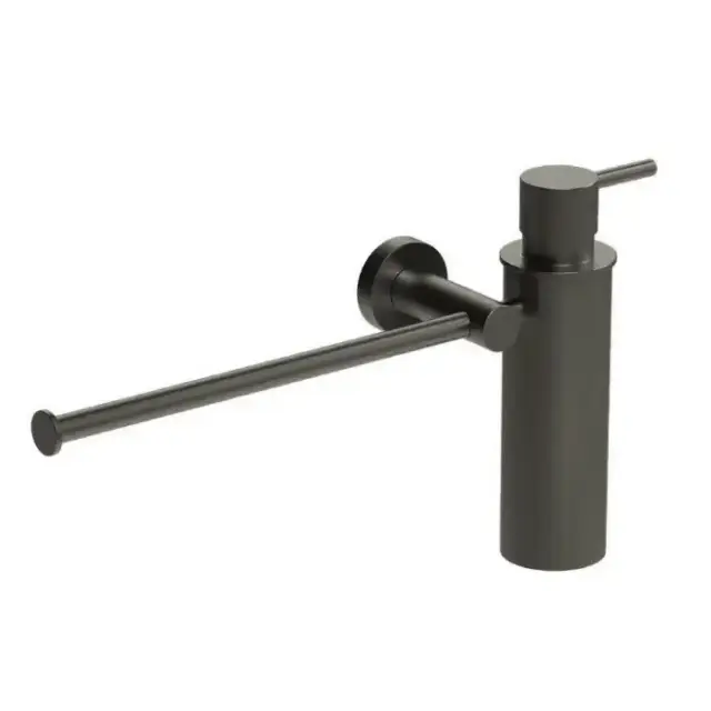 Colombo Plus Полотенцедержатель с дозатором для жидкого мыла, подвесной, цвет: PVD графит шлифованный
