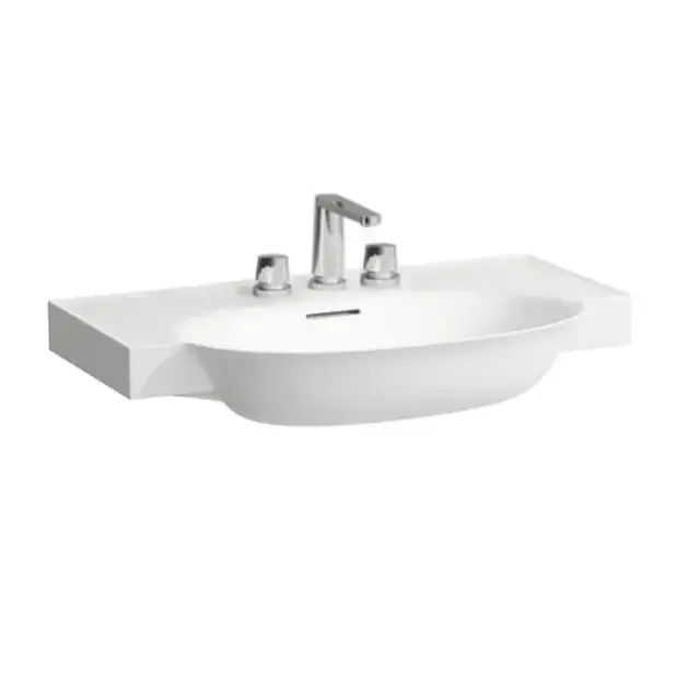 Laufen New Classic Раковина накладная 80х48х7.5см, с 3 отв., с переливом, цвет: белый матовый