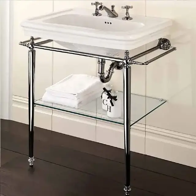 Devon&Devon Etoile Консоль 78х53см, с раковиной на 3 отв, напольная, цвет: никель