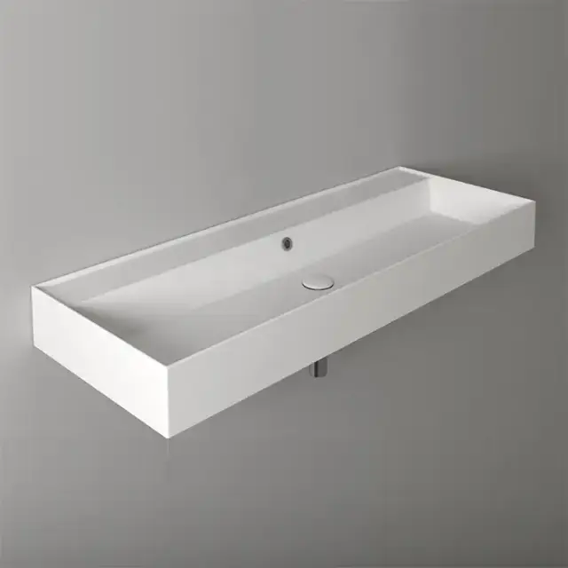 Simas Agile Раковина 121х46см., подвесная, без отв., без перелива, цвет: белый