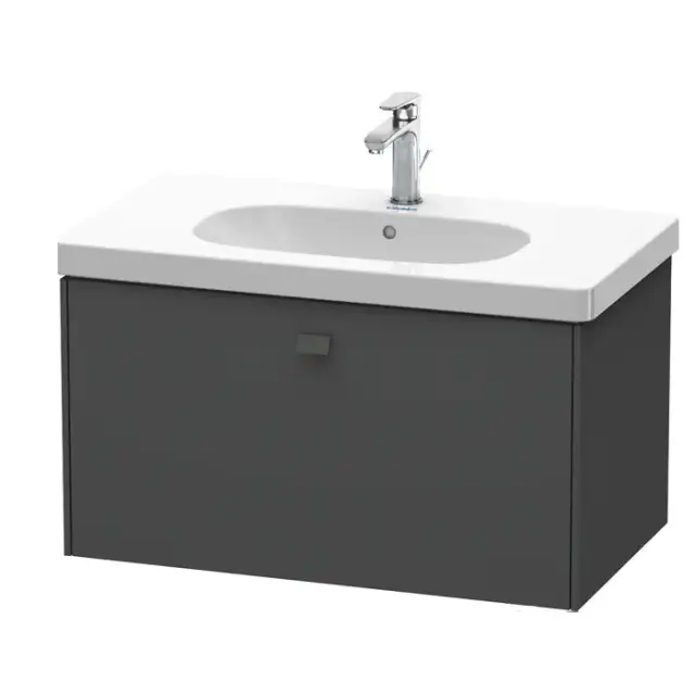 Duravit  Brioso Тумба подвесная 82х46.9х45.2см, с раковиной, с 1 выдвижным ящиком, цвет: графит матовый
