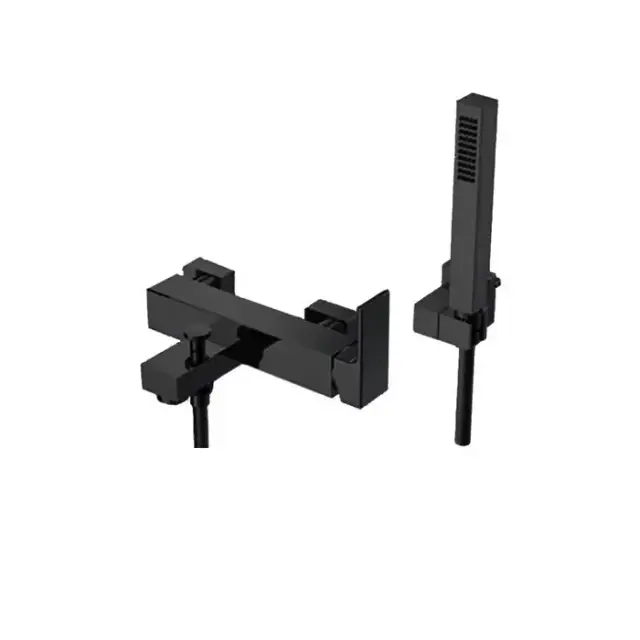 Gattoni Kubik Смеситель для ванны/душа, встраиваемый, с ручной лейкой, цвет: черный матовый