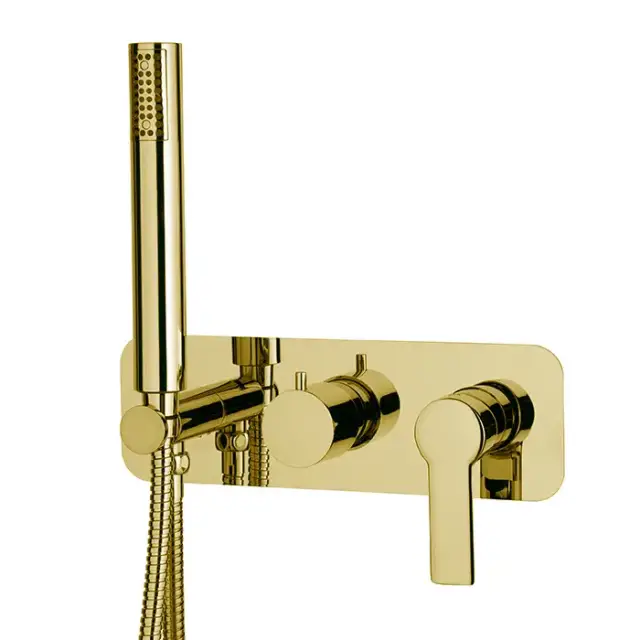 Fima Carlo Frattini Mast Смеситель для душа, встраиваемый, на 2 источника с ручным душем, цвет: золото
