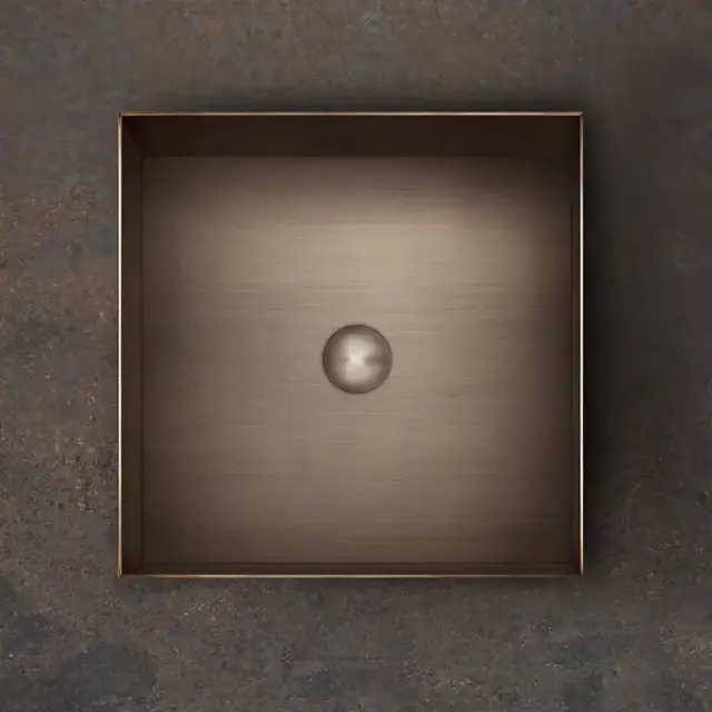 Gessi 316 Раковина 40x40 см, без отв., для установки на столешницу, без перелива, нержавеющая сталь, цвет: Copper Brushed PVD