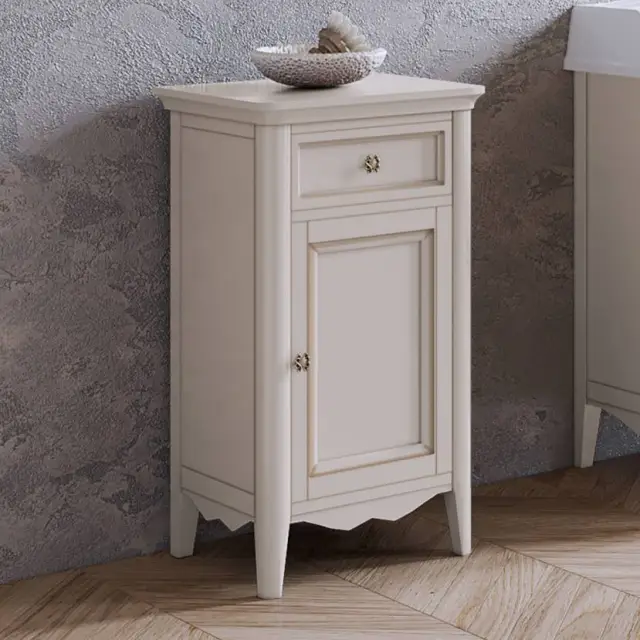 TW Veronica, Тумба 50.2/45x40/37.4xh86.7см, 1 распашная дверка 1 выдвижной ящик, доводчики Blum (петли справа-DX), напольная, цвет: Vintage, ручки: Riflesso