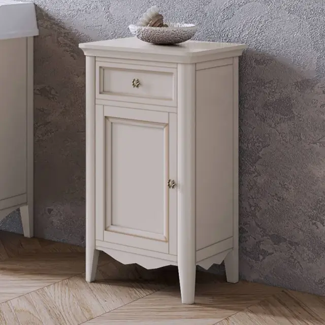 TW Veronica, Тумба 50.2/4540/37.4xh86.7см, 1 распашная дверка 1 выдвижной ящик, доводчики Blum (петли слева-SX), напольная, цвет: Vintage, ручки: Riflesso