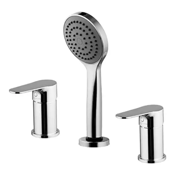 Fima Carlo Frattini Serie 22 Смеситель на борт ванны, на 3 отв., с ручным душем, цвет: хром