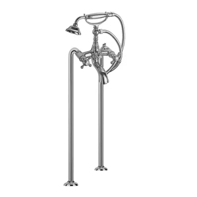 Carlo Frattini Elizabeth, Смеситель напольный для ванны с душевым комплектом, цвет: Хром