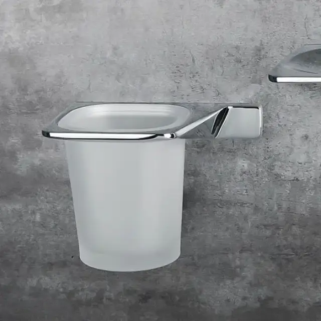 Colombo Alize Стакан подвесной, SX, цвет: хром/матовое стекло