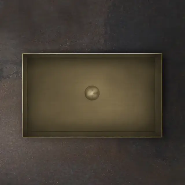 Gessi 316 Раковина 60x35 см, без отв., для установки на столешницу, без перелива, нержавеющая сталь, цвет: Warm bronze brushed PVD