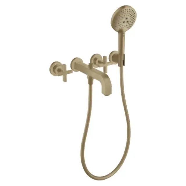 Axor Citterio Смеситель для ванны, встраиваемый, с ручным душем, цвет: шлифованная бронза