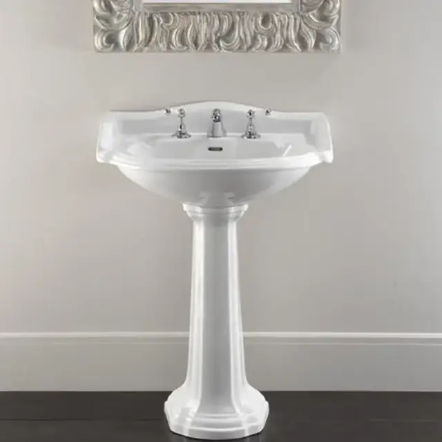 Devon&Devon Oxford Раковина 65х50 см, 3 отв., на пьедестале, цвет: белый