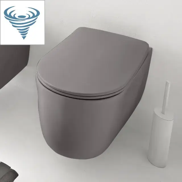 Kerasan Nolita Унитаз безободковый подвесной 55х35 см, Tornado, с креплениями WB9N, цвет: ferro matt