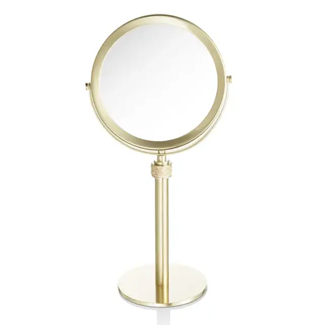 Decor Walther Rocks SP 13/V Косметическое зеркало на подставке, с кристаллами Swarovski, настольное, цвет: золото матовое