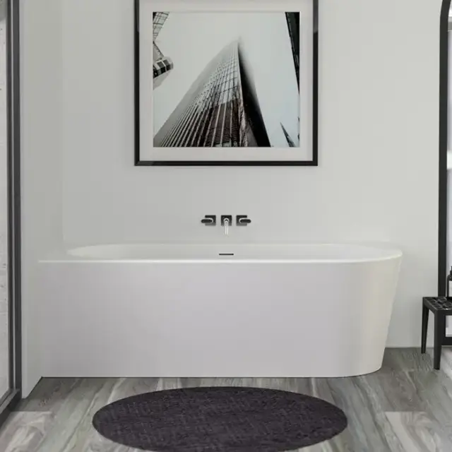 KNIEF Wall Corner R Ванна в левый угол 180х80х60см., с компл. крепл.к стене, без сл-перелива, цвет: белый