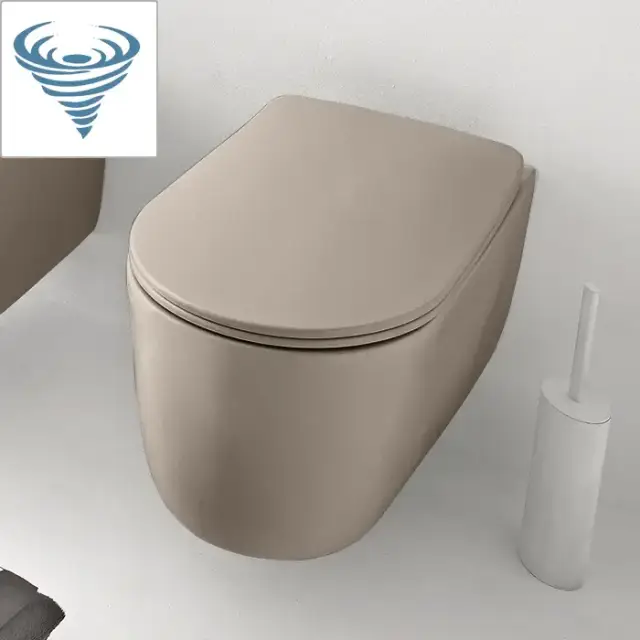 Kerasan Nolita Унитаз безободковый подвесной 55х35 см, Tornado, с креплениями WB9N, цвет: Коричневый орех