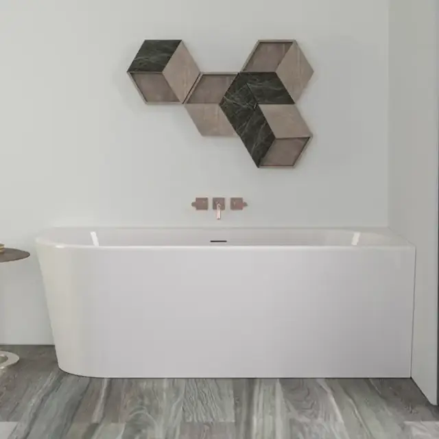 Knief Wall XS Corner Left Ванна угловая 165х75х58см., в правый угол, с интегрированной панелью, без слива-перелива, цвет: белый