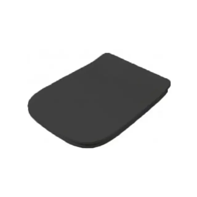 Artceram A16 Сиденье для унитаза с микролифтом, цвет: черный матовый, петли: хром