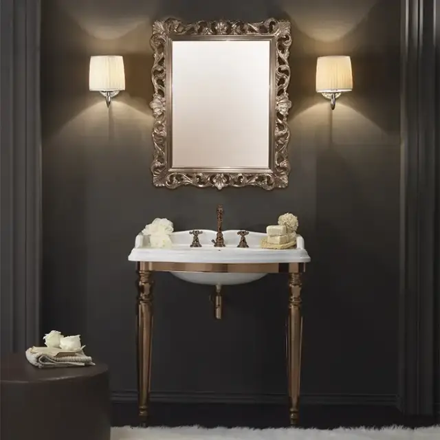 TW King структура металлическая91x56xh85см, с раковиной на 1 отв., материал: латунь, напольная, цвет: бронза