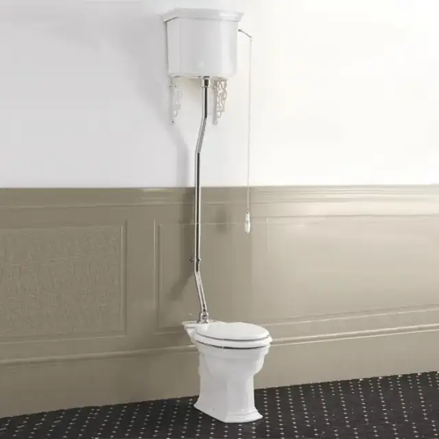 Devon&Devon Westminster Унитаз 64x36.5cм, с высоким бачком, трубой, фурнитура хром