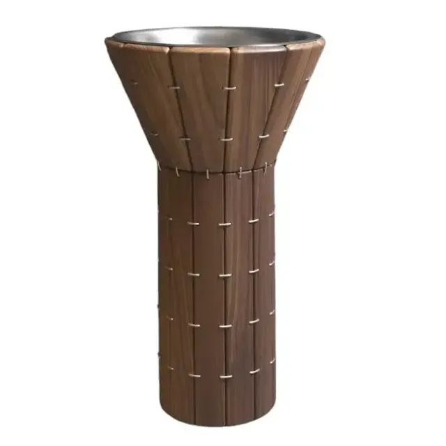 Раковина Antonio Lupi Teti TETI нержавеющая сталь, снаружи-NOCE CANALETTO