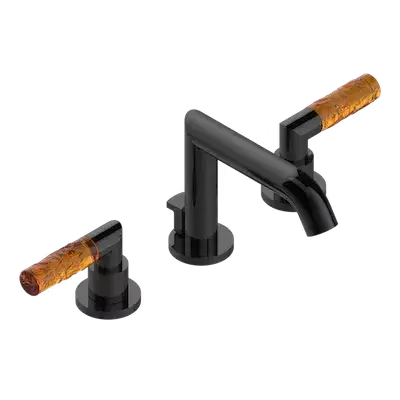 Смеситель для раковины THG BAMBOU AMBER CRYSTAL A34.F33.151 Brown bronze color PVD/сатин.хрусталь цвета янтаря