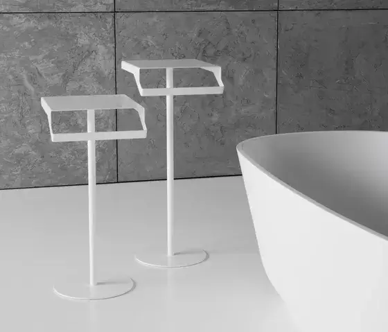 Столик для ванной комнаты Antonio Lupi Gino GIN01 нержавеющая сталь, цвет - белый, матовый
