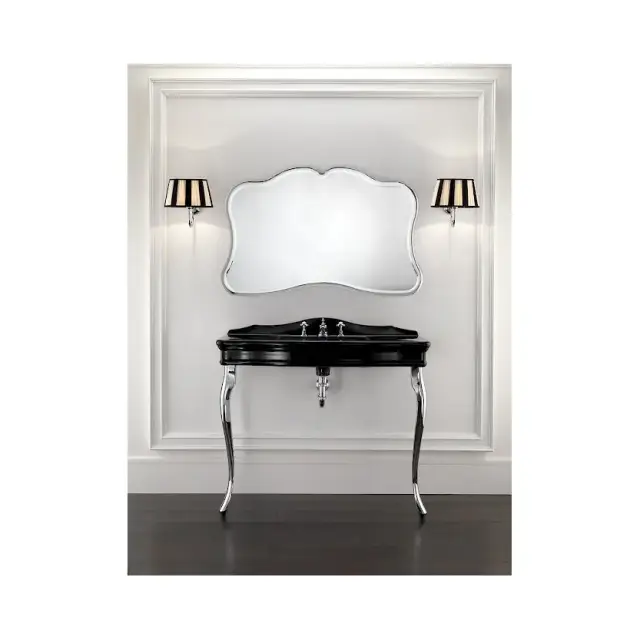 Консоль для ванной комнаты Devon&Devon Colette Consolle DECOLETTENE3FGCR ножки - хром, структура - черная керамика