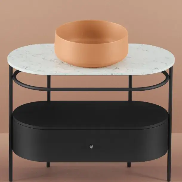 Консоль для ванной комнаты Art Ceram FLAIR 4.0 ACA068.17 черный матовый