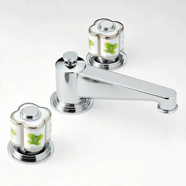 Смеситель для раковины THG Capucine A7E.A02.151M хром / зеленый