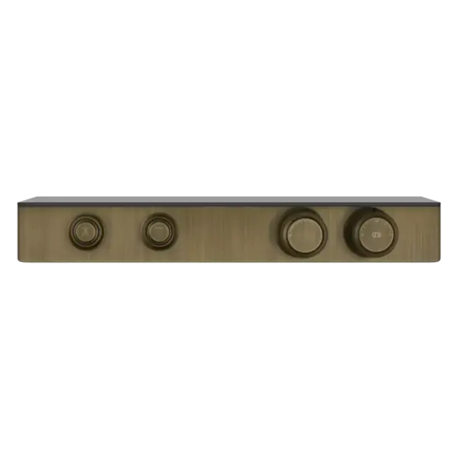 Термостат Gessi HI-FI ECLECTIC 65252#713 античная латунь, полочка-черное стекло