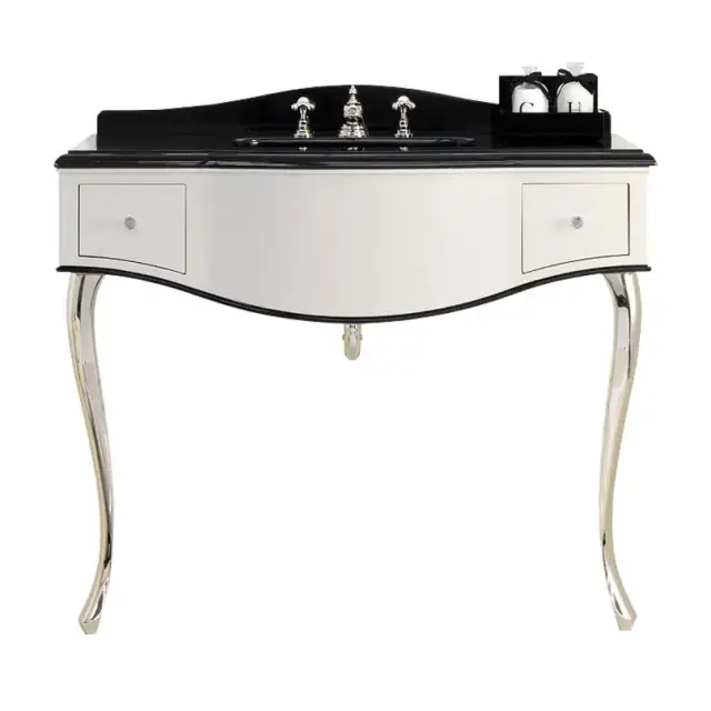 База под раковину Devon&Devon Audrey AUDREY C ножки хром, столешница мрамор Nero Belgio