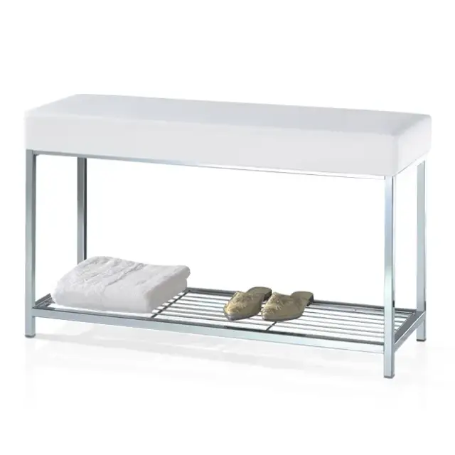 Банкетка для ванной комнаты Decor Walther DW 67 0503304 цвет-хром, сиденье-белое