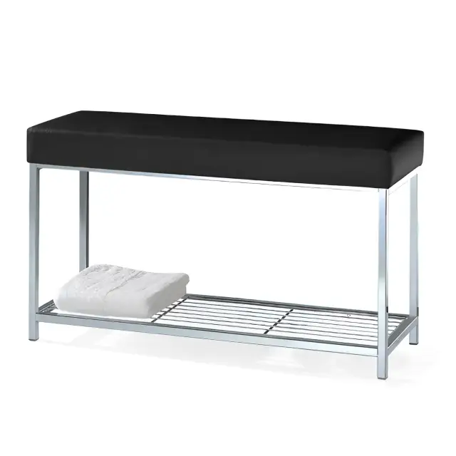 Банкетка для ванной комнаты Decor Walther DW 67 0503305 цвет-хром, сиденье-черное