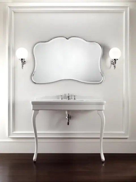 Консоль для ванной комнаты Devon&Devon Colette Consolle DECOLETTEBI1FGBI столешница на 1 отв., ножки - керамика, цвет белый