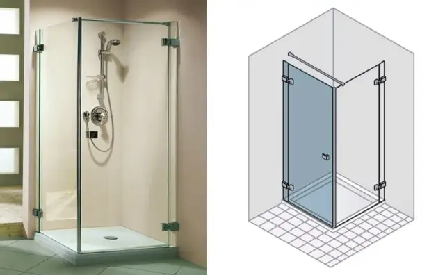 Ограждение в нишу Duka Pura 5000 TW 1L 1000 CSH A10 Protect хром глянцевый (CSH) /стекло прозрачное (A10) protect, 6 мм, ручка - aura (G02)