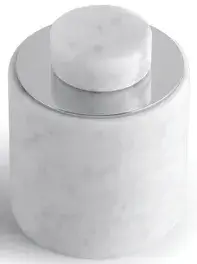 Баночка с крышкой d.9*12h мрамор Carrara/никель матовый