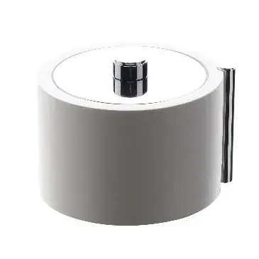 Баночка с крышкой d.12*9h solid surface белый матовый/Dark Bronze