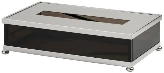 Контейнер для салфеток Cristal&Bronze OBSIDIENNE LISSE FS11P-A2-661 Obsidienne lisse/POLISHED NICKEL