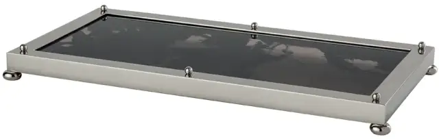 Поднос предметный 31*16 Obsidienne lisse/POLISHED CHROME