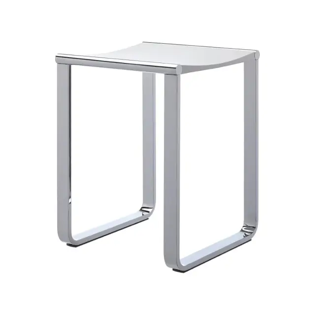 Табурет для ванной комнаты (нагрузка 100 кг) 36.5*34*h46.9, хром/светло-серый