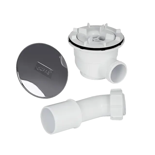 Набор для слива (с круглой крышкой сливного отверстия d9, цвет - хром) h8.2 хром