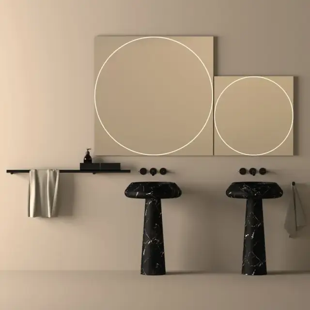 Зеркало для ванной Agape VITRUVIO ASPEV88LE nero opaco