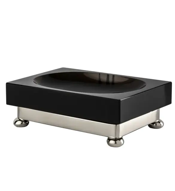 Мыльница Cristal&Bronze OBSIDIENNE LISSE FS11P-A2-604 обсидиан/никель