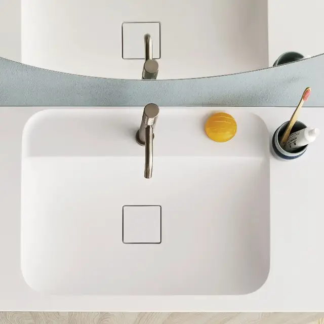 Столешница с литой раковиной с 1отв. под смеситель 155,6*50,5*1,2h bianco opaco tekno deimos