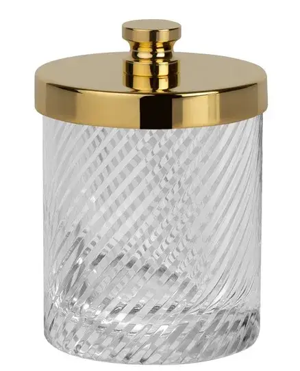 Баночка маленькая d.8*11h прозрачный хрусталь/золото