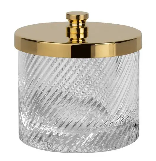 Баночка большая d.11*11h прозрачный хрусталь/золото